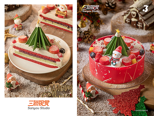 三有视觉丨冬天的一款可爱的雪人蛋糕拍摄