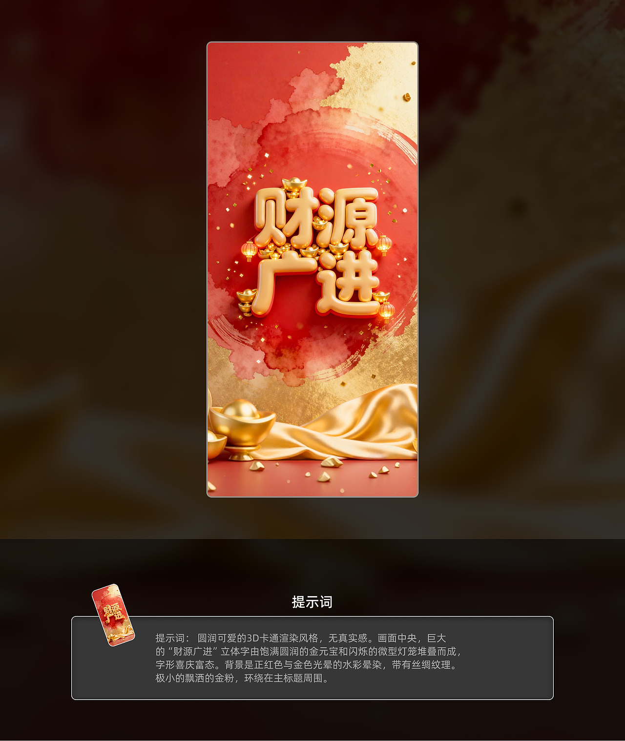 红红火火 | AI新年祝福海报设计-1.3（附提示词）（图ZMzk5MTQ2NDYw） - AI作品 - 站酷设计师不画图原创素材 - 站酷ZCOOL