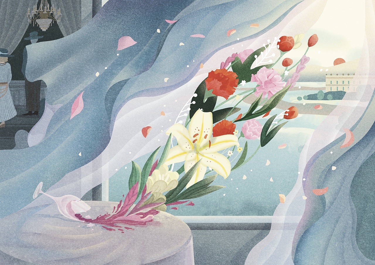 为《2026豆瓣读书周历》绘制的4幅插画