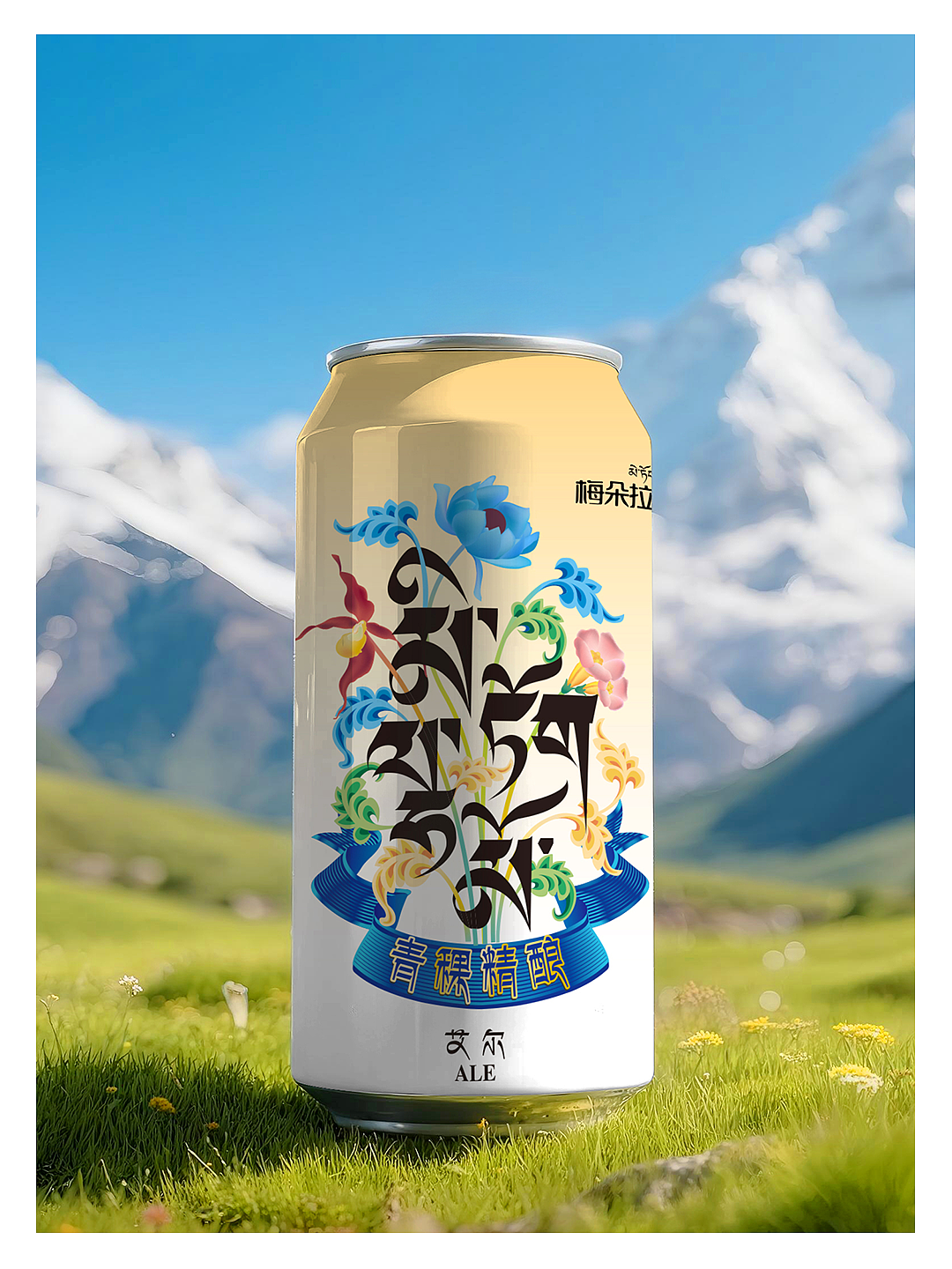原创啤酒包装设计丨手绘与藏式啤酒的碰撞～