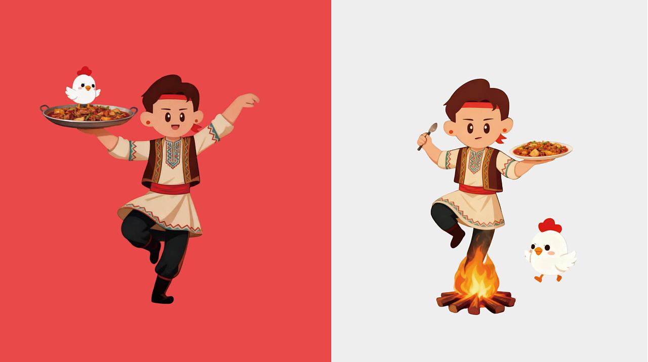 大新家大盘鸡   （餐饮品牌IP设计）