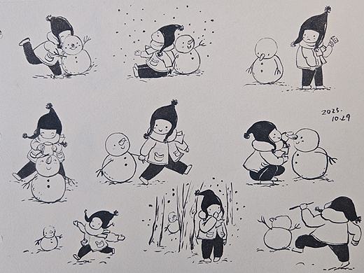 小雪人系列（个人主页-ZNzI4MDgwMzI=） - 创作习作 - 站酷设计师甜蜜桃爱画画原创素材 - 站酷ZCOOL