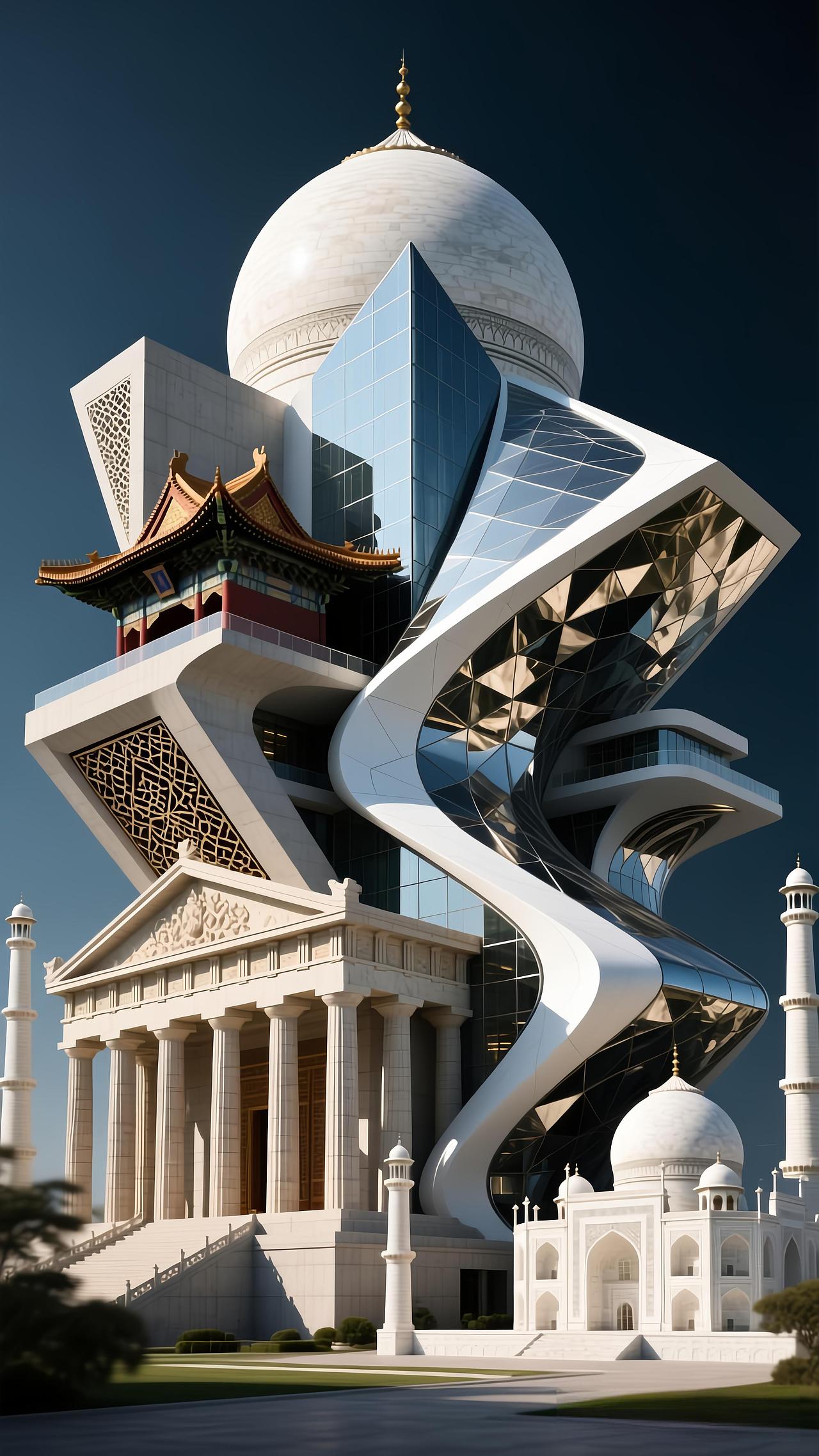 传统和未来融合的建筑艺术（图ZMzk5MTYwNDUy） - 艺术插画 - 站酷设计师海报设计师原创素材 - 站酷ZCOOL