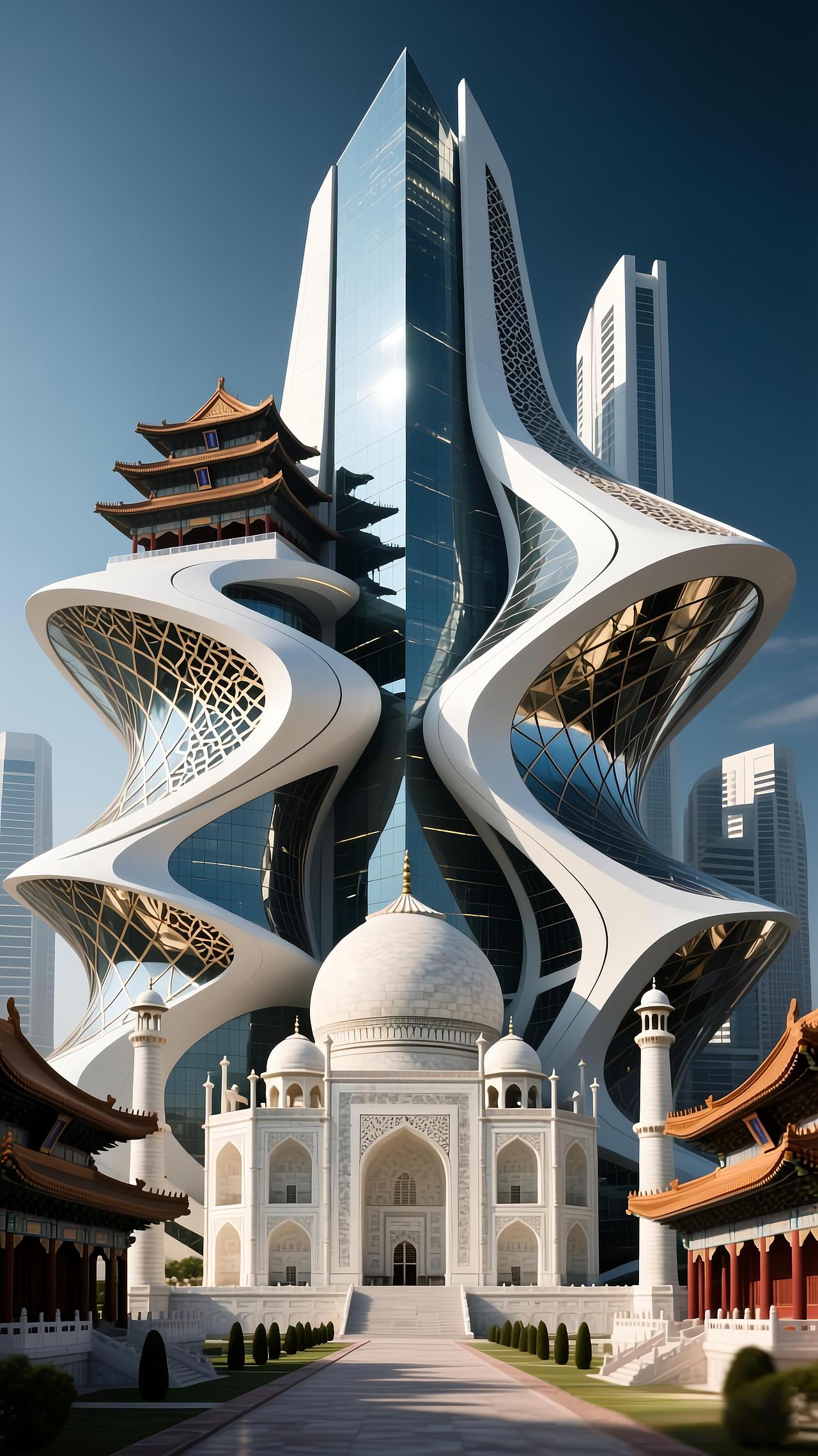 传统和未来融合的建筑艺术（图ZMzk5MTYwNDY0） - 艺术插画 - 站酷设计师海报设计师原创素材 - 站酷ZCOOL