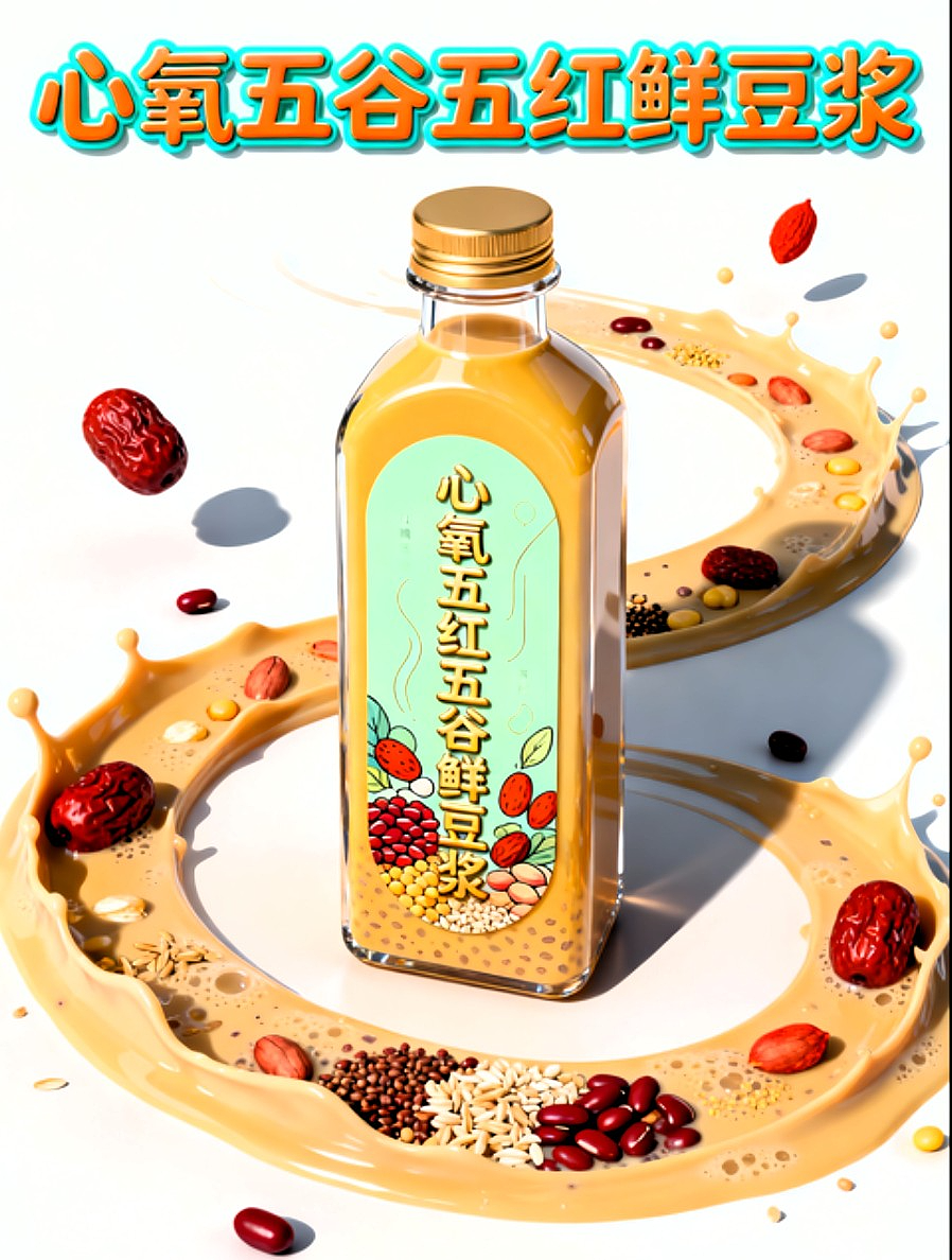 心氧五红五谷鲜豆浆
