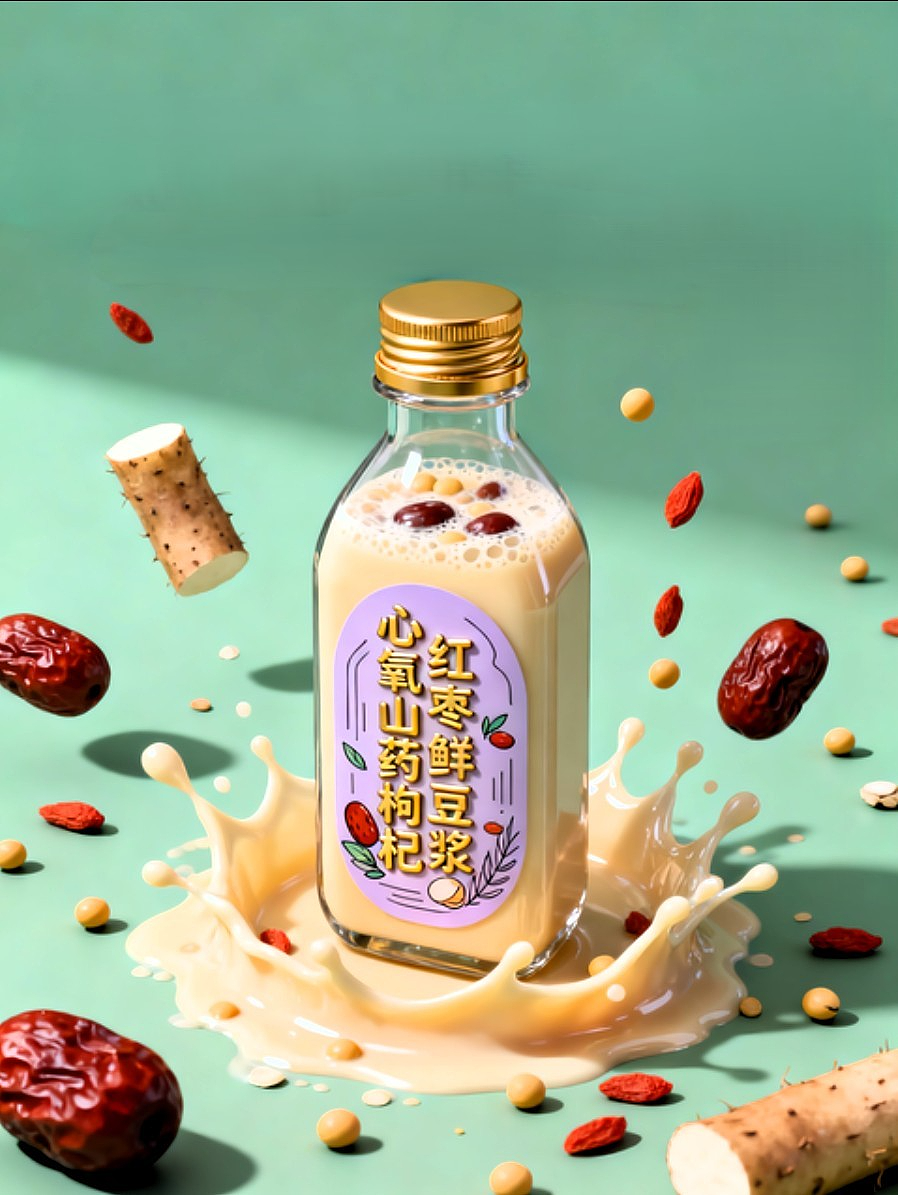 心氧山药枸杞红枣鲜豆浆