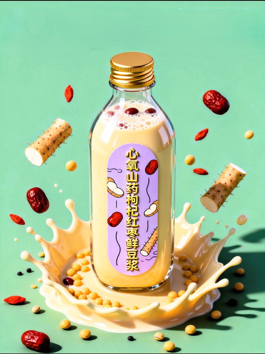 心氧山药枸杞红枣鲜豆浆