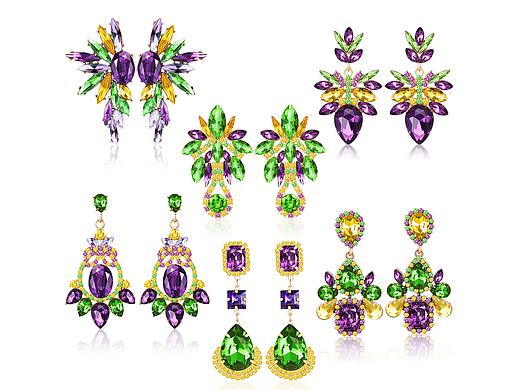 水晶耳环亚马逊主图