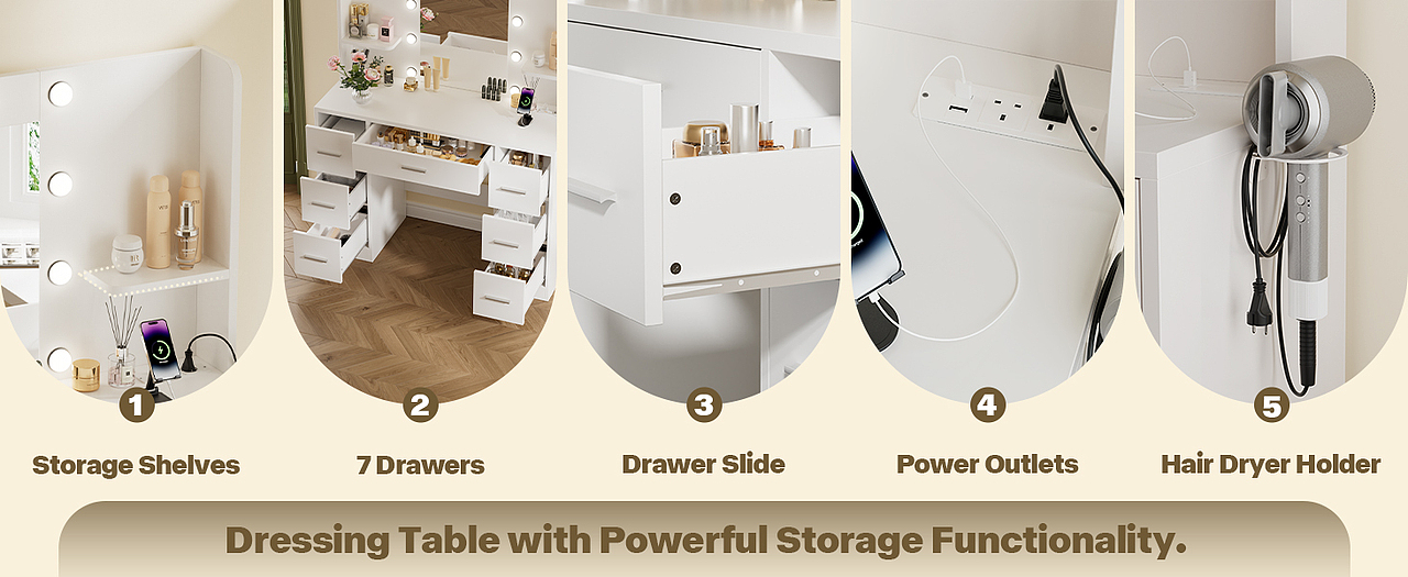 Amazon | 室内家居 化妆台效果图 主图A+案例分享