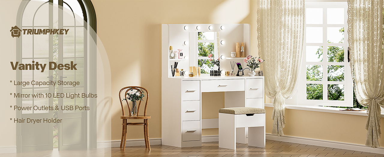 Amazon | 室内家居 化妆台效果图 主图A+案例分享