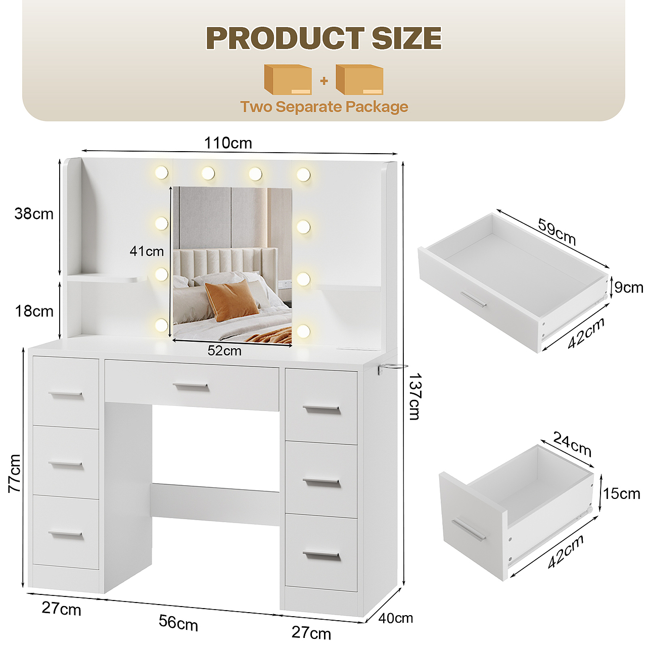 Amazon | 室内家居 化妆台效果图 主图A+案例分享