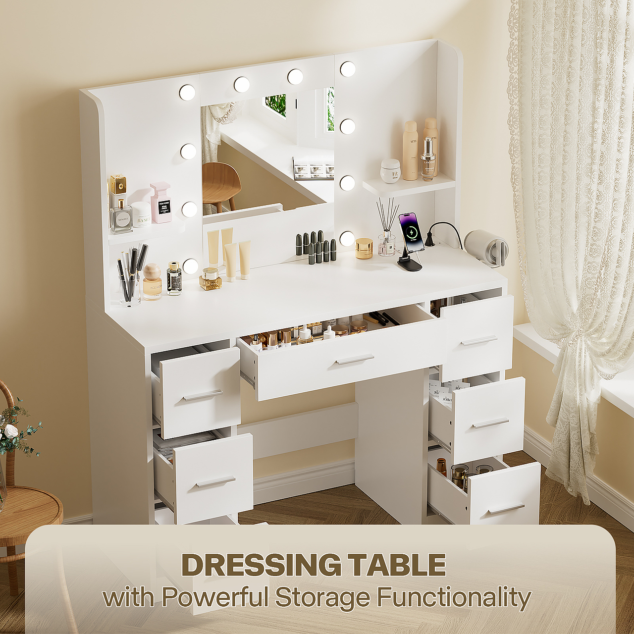 Amazon | 室内家居 化妆台效果图 主图A+案例分享