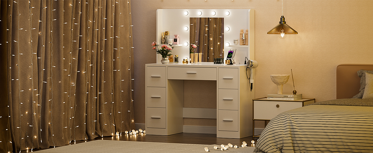 Amazon | 室内家居 化妆台效果图 主图A+案例分享