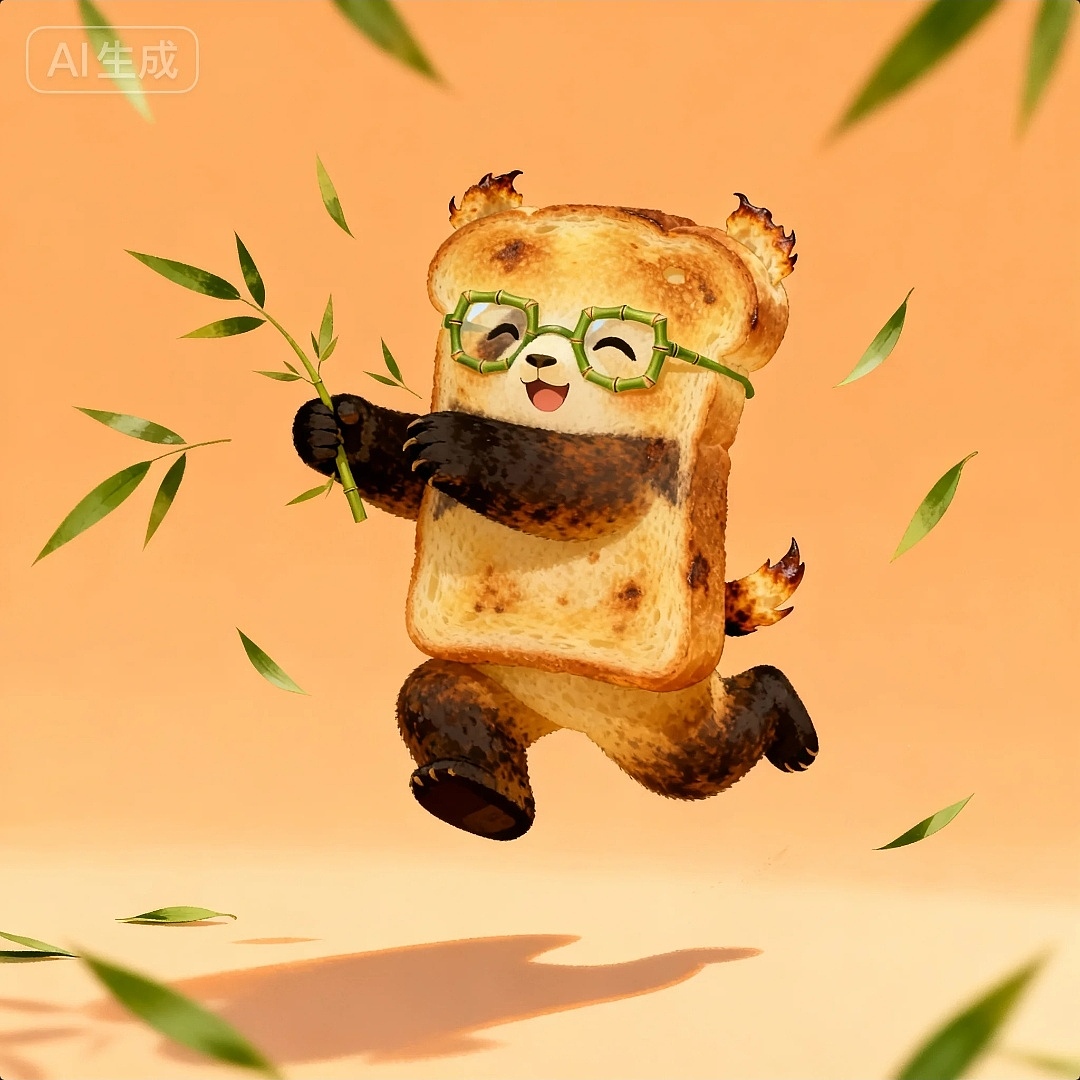 烤面包片世界动物篇：大熊猫2.0（图ZMzk5MTc3NDI0） - AI作品 - 站酷设计师AI绘画玩家老温原创素材 - 站酷ZCOOL