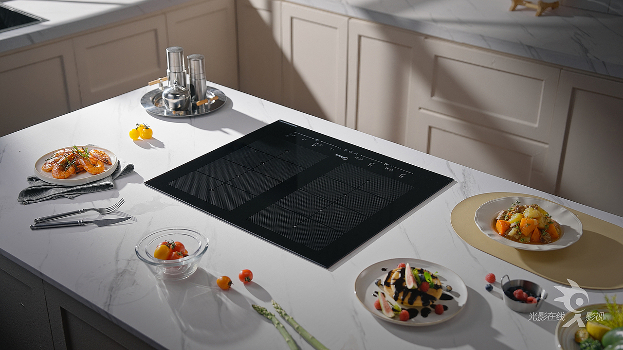 Midea美的嵌入式多头电磁炉|多头灶|电磁灶|平板电磁灶（图ZMzk5MTkzNzgw） - 产品摄影 - 站酷设计师光影在线影视原创素材 - 站酷ZCOOL