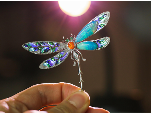 扶摇蜻蜓胸针
