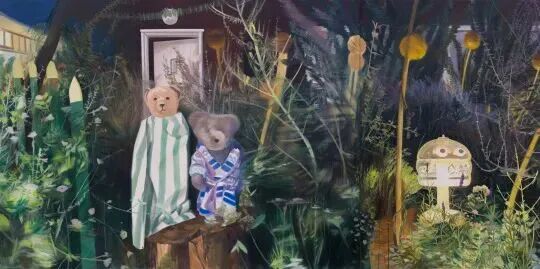 今井丽，《今夜》，2025年，布面油画，194×777厘米。摄影：冈野庆。艺术家和卡尔玛画廊（纽约）惠允。