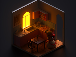 C4D作品練習_卡通房子