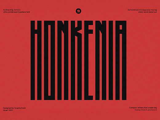 现代时尚浓缩紧凑压缩海报杂志封面标题无衬线英文字体