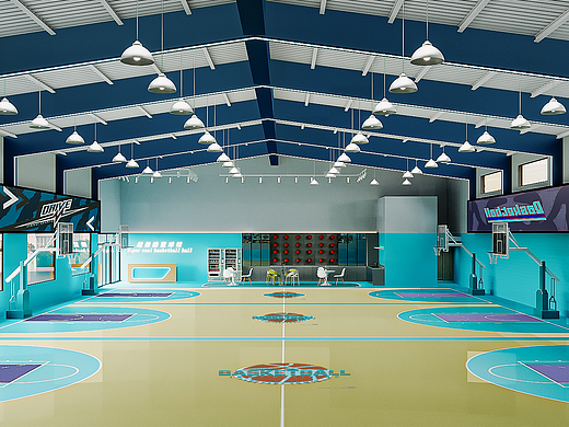 篮球场-----您将看到从色彩搭配到功能布局的独特创意