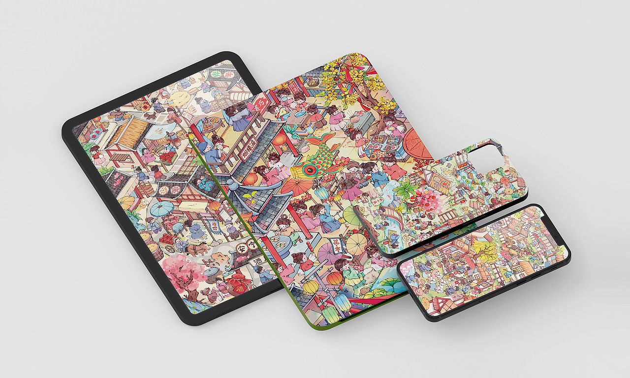 安宁镇系列国风插画合集