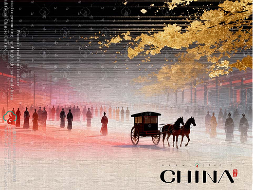 长安古韵，红墙金瓦，马车轻摇，一梦千年