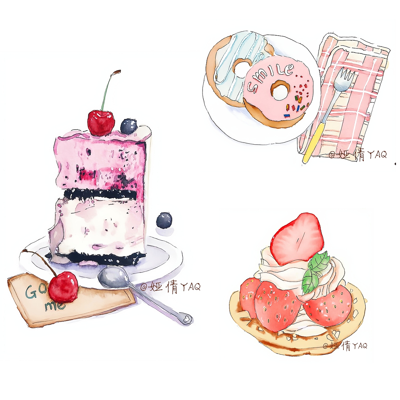 甜点蛋糕——新手水彩15-17