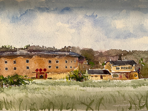 水彩风景治愈风