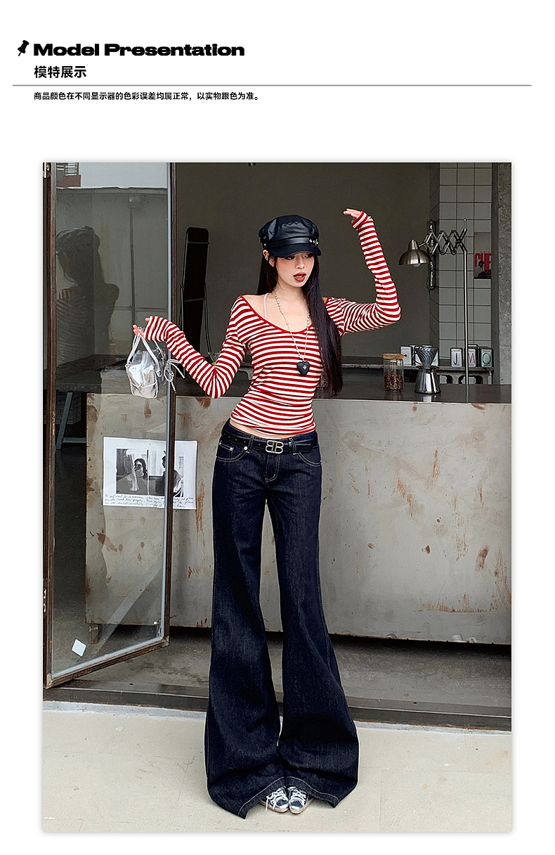 网红女装低腰牛仔裤详情页排版美式lookbook海报拼图