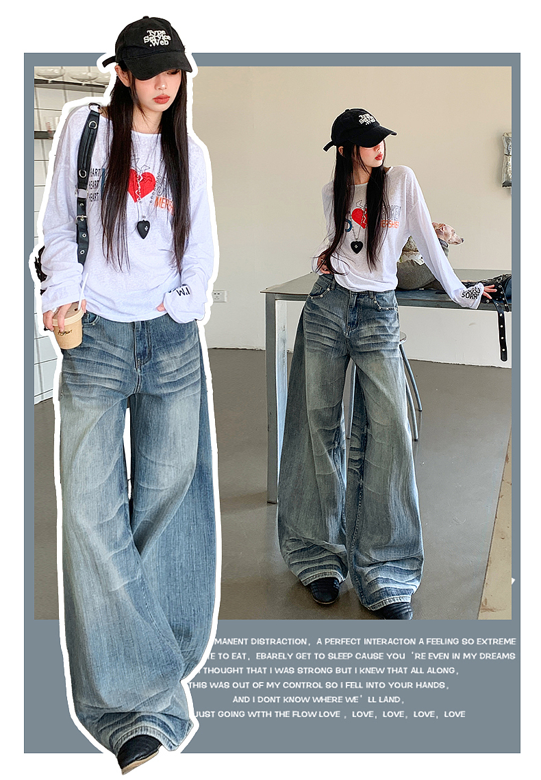 网红女装低腰牛仔裤详情页排版美式lookbook海报拼图