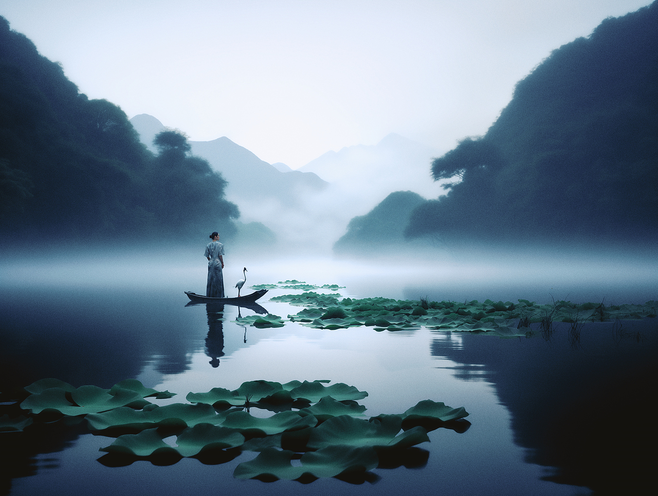 AI置景 新中式服装片