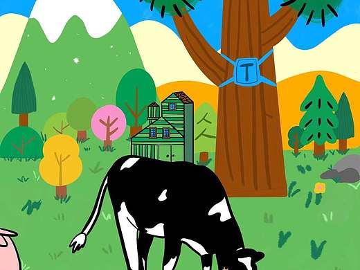 吃草的奶牛（个人主页-ZNzI4MjM0NzY=） - 儿童插画 - 站酷设计师橘子味的雪原创素材 - 站酷ZCOOL