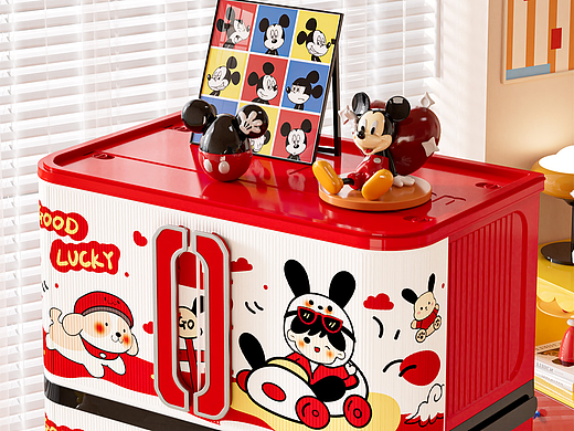 日式小清新收纳箱 折叠收纳柜详情页渲染