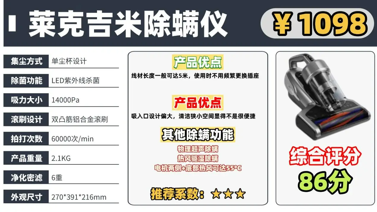 除螨仪哪个牌子的好？十大爆款除螨仪测评数据揭秘！ 小白盲选