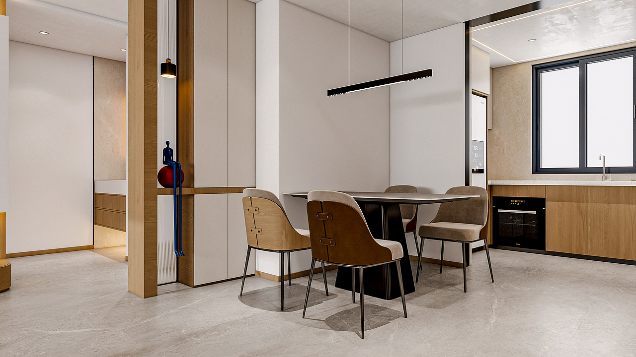 新疆乌鲁木齐绿景苑(87平方现代简约三居室)