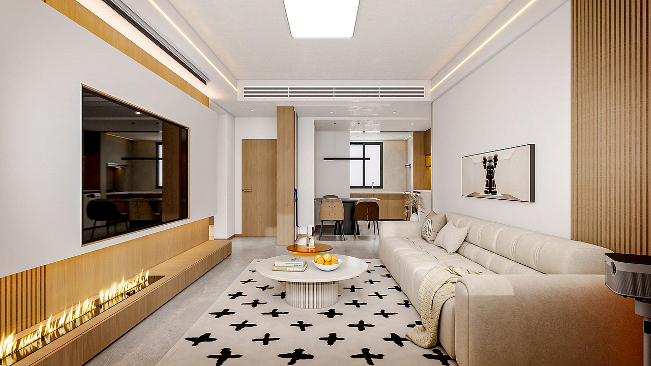 新疆乌鲁木齐绿景苑(87平方现代简约三居室)