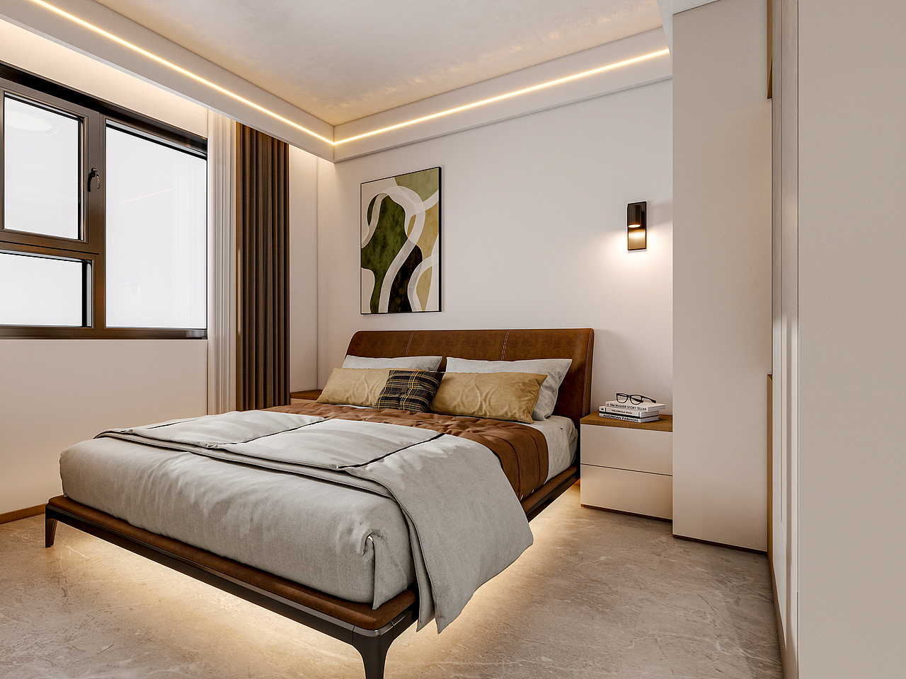 新疆乌鲁木齐绿景苑(87平方现代简约三居室)