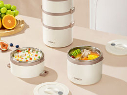 保温饭盒不锈钢餐盘拍摄作品