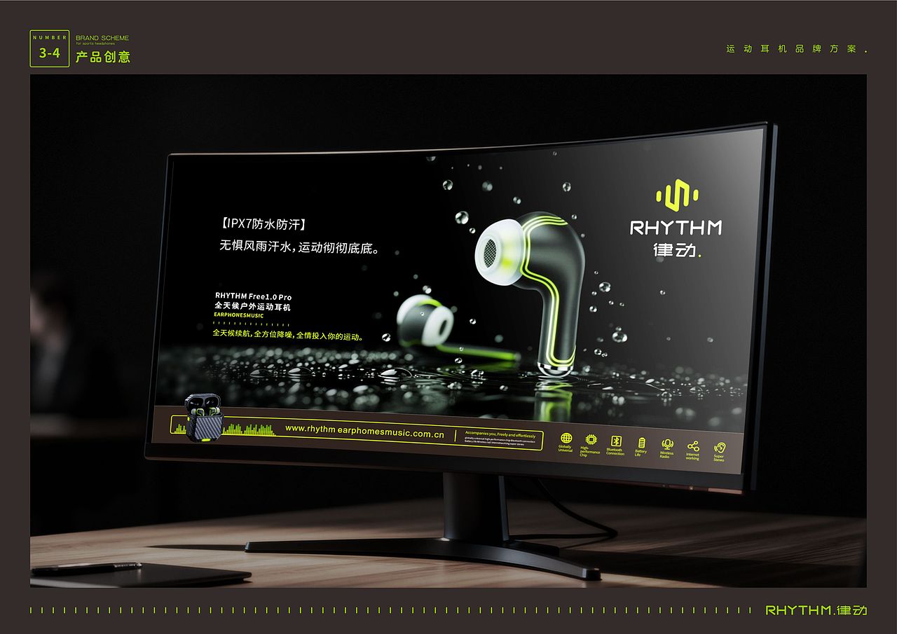 “RHYTHM律动”运动耳机——品牌策划与视觉创意全案