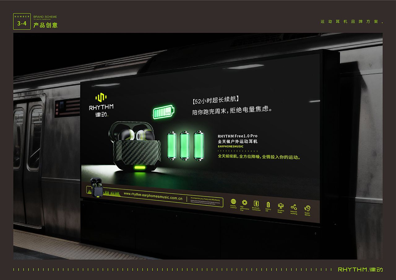 “RHYTHM律动”运动耳机——品牌策划与视觉创意全案
