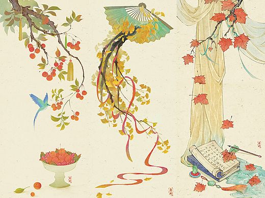 【古风插画—秋季系列插图】