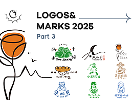 一組手繪插畫線條logo