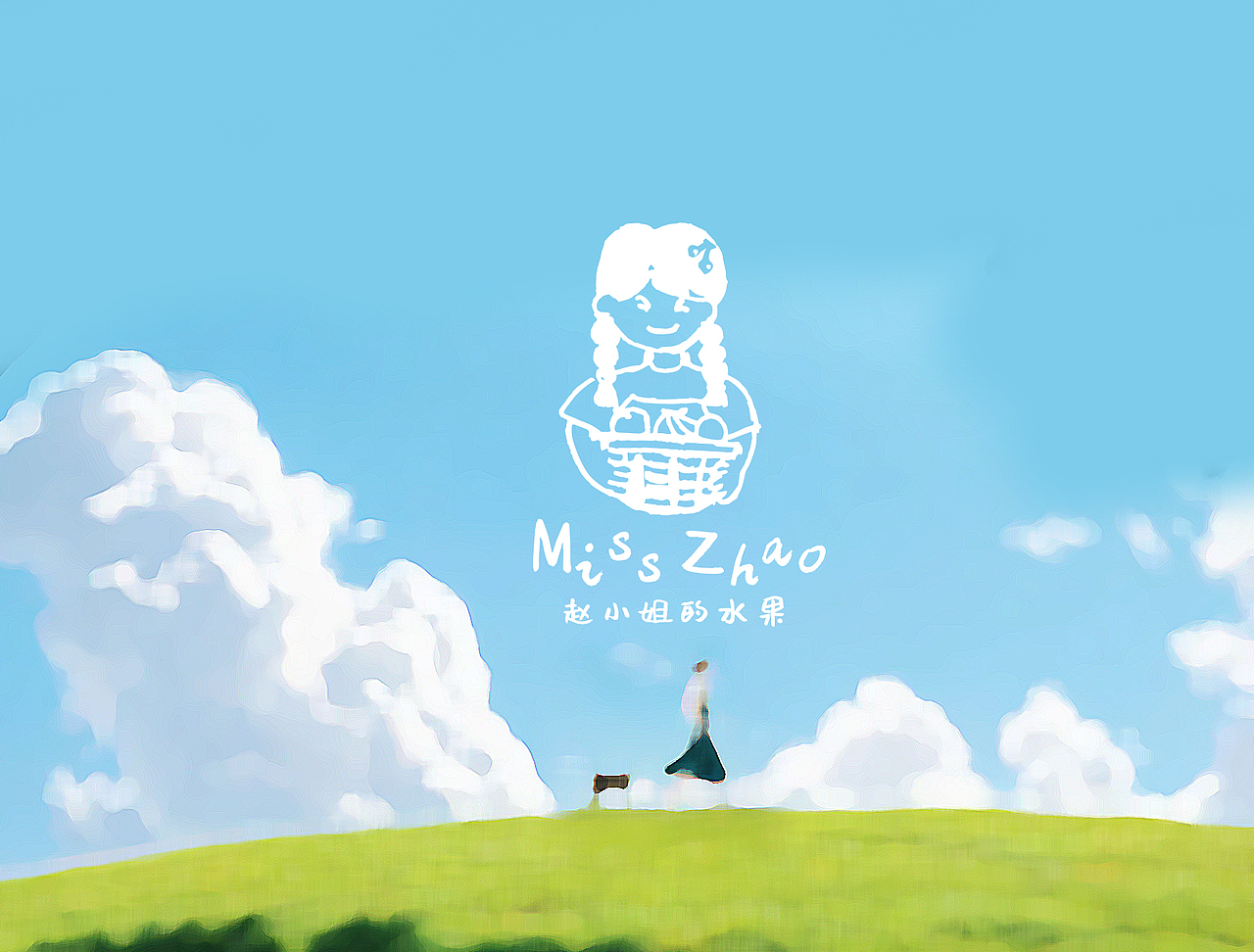 一组手绘插画线条logo