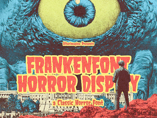 经典恐怖惊悚万圣节电影海报漫画标题手写英文字体