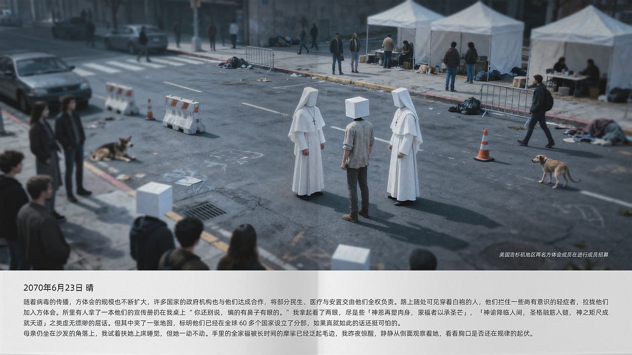 AIGC图文小说+短片《方体化》