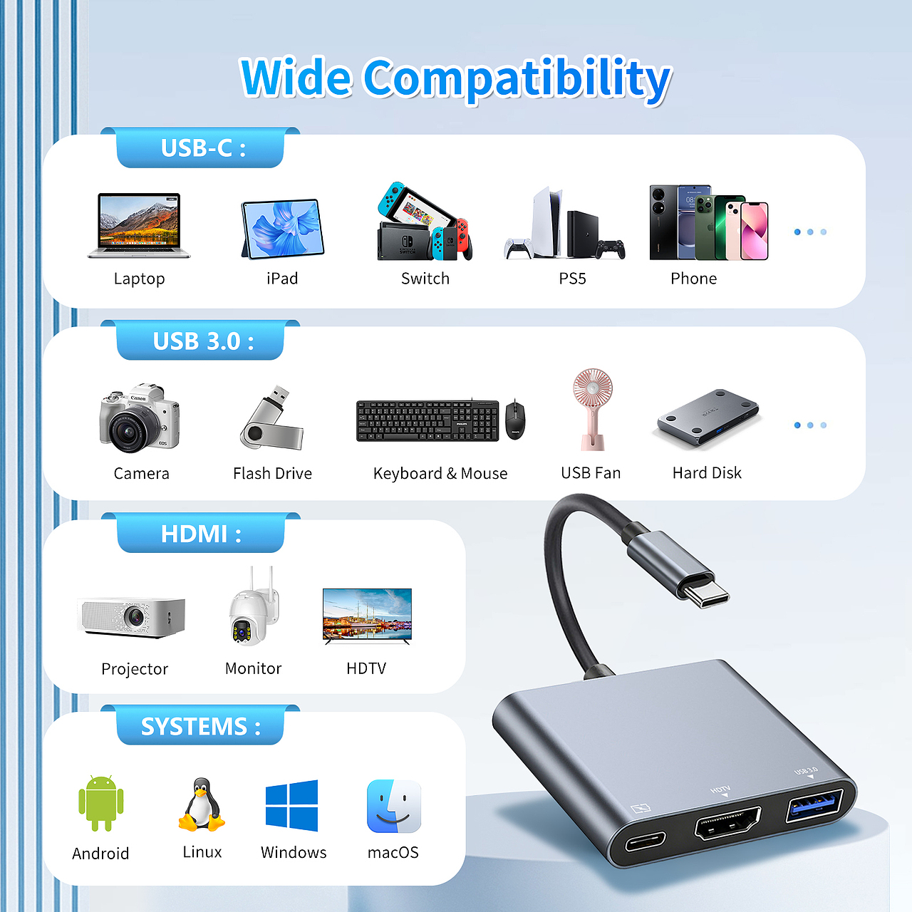 USB-C三合一转换器（图ZMzk5MzQ5MDE2） - 品牌 - 站酷设计师木白008原创素材 - 站酷ZCOOL