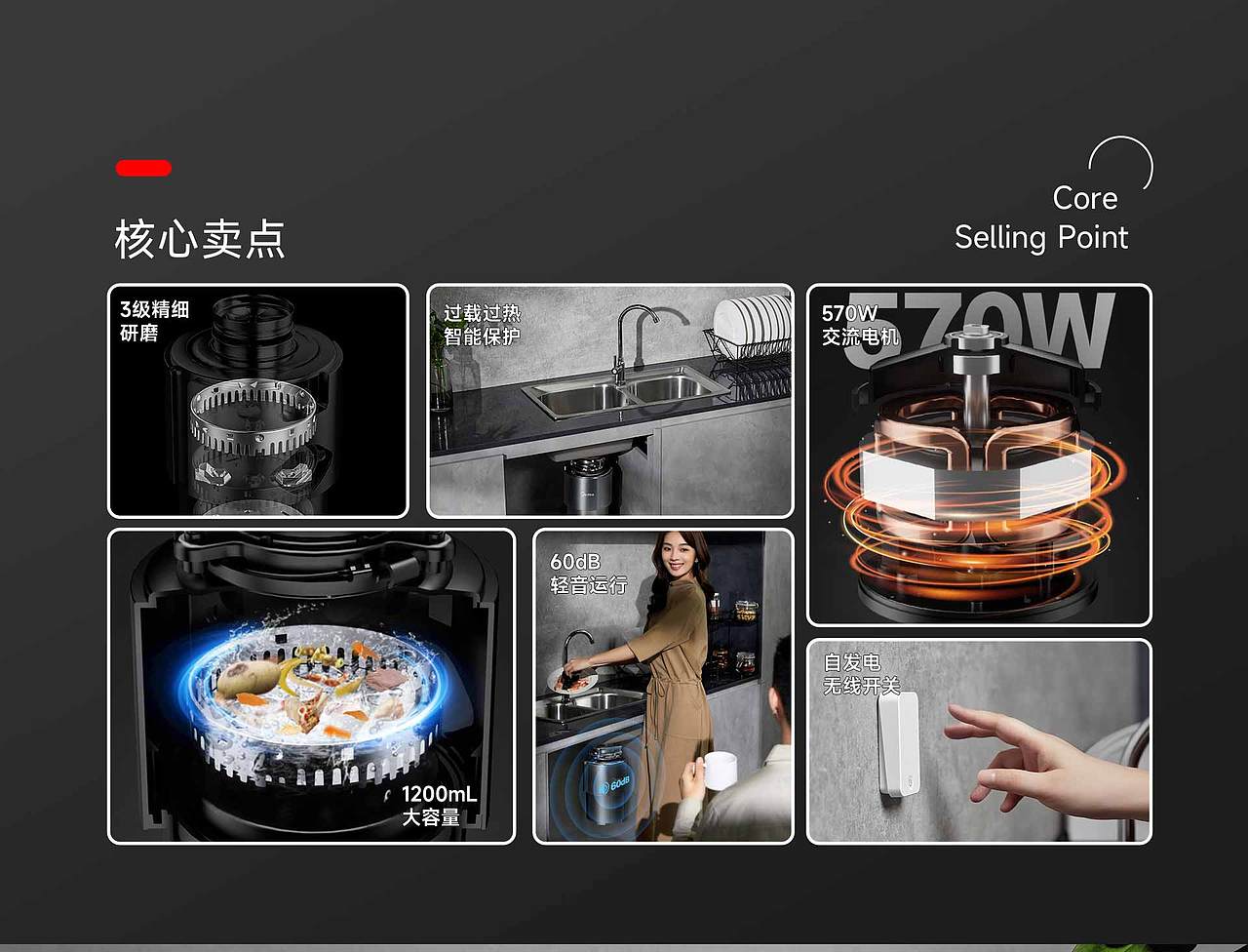 电商详情页全案|-厨房电器之厨余系列、、（图ZMzk5MzUwMjEy） - 宣传物料 - 站酷设计师VICO美食视觉原创素材 - 站酷ZCOOL