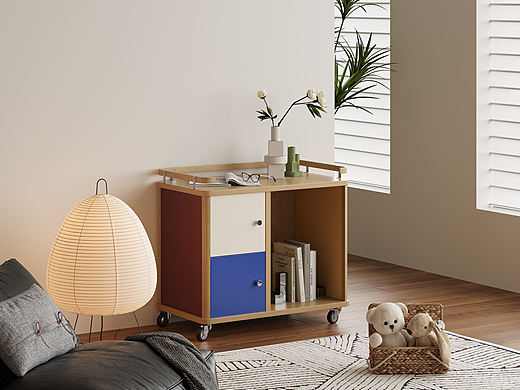 彩色双拼半开门小推车