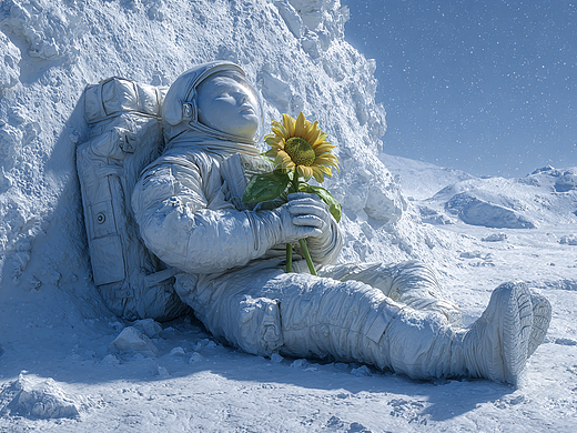 「AI作品 爆冷」向日葵 不向太阳🌞向冰🧊