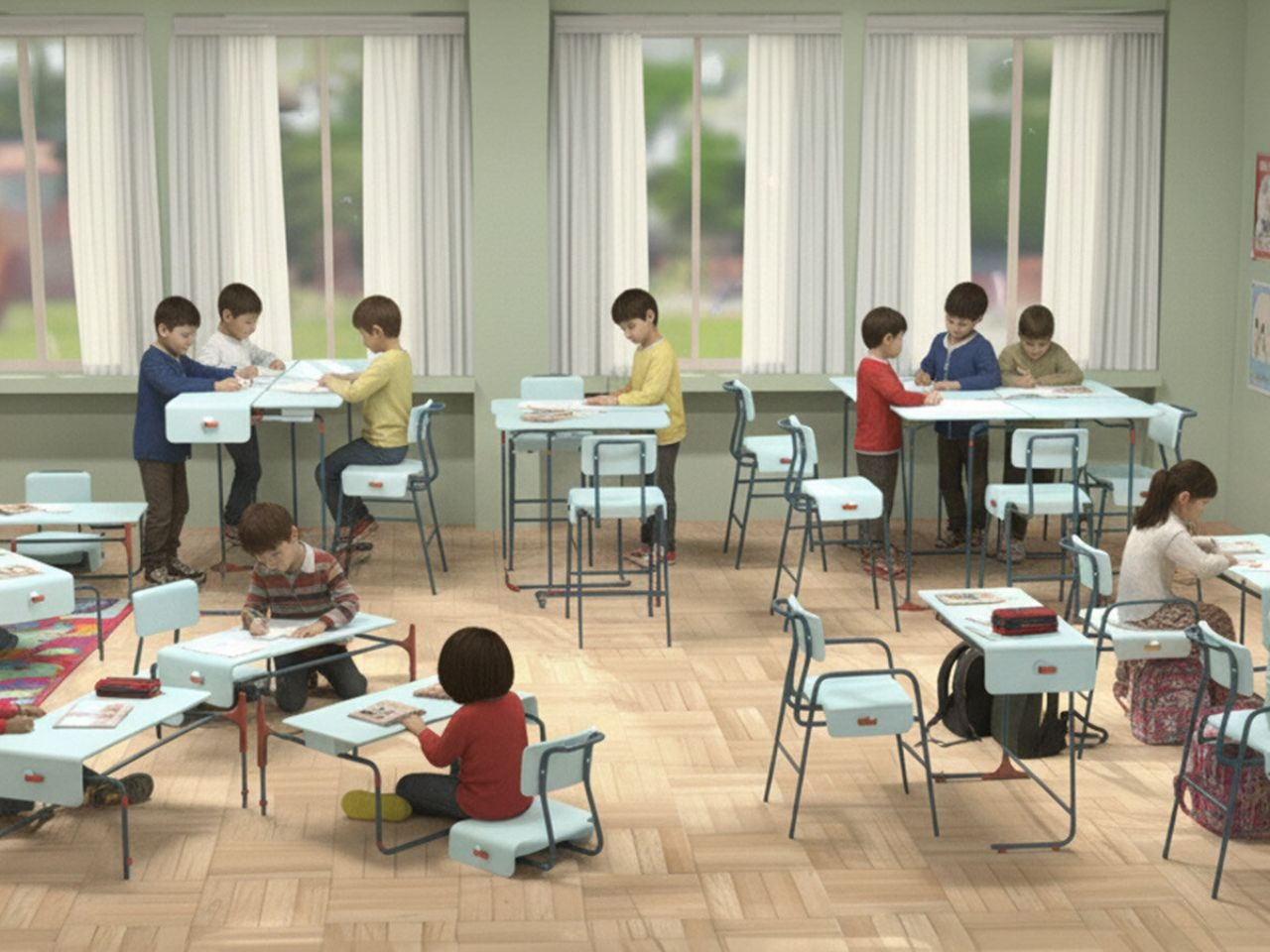 可以让学生建立自己学习空间的变形课堂桌椅（图ZMTUyOTg2MTI=） - 资讯 - 站酷设计师NINEIDEA九号创新原创素材 - 站酷ZCOOL